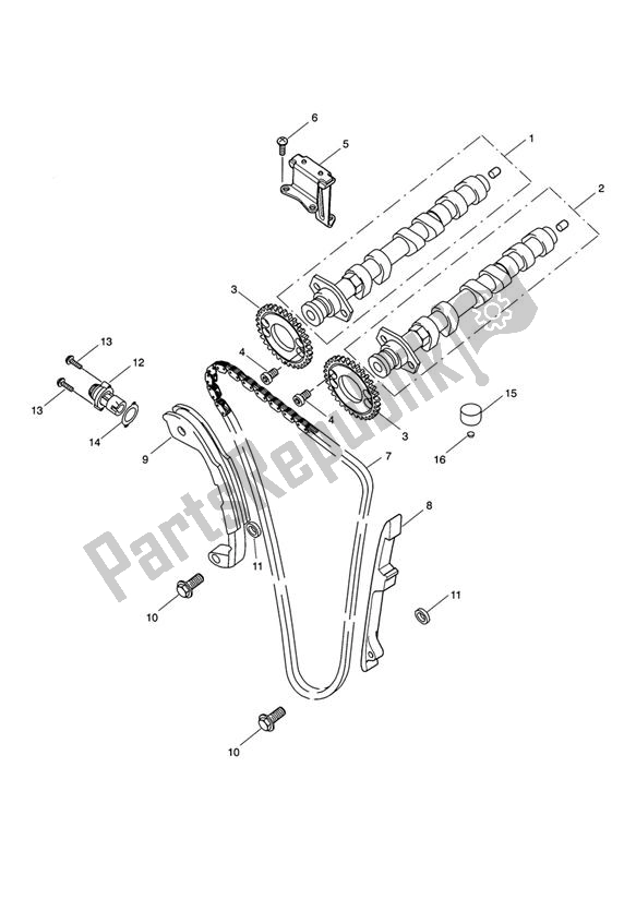 Todas las partes para árbol De Levas Y Transmisión Del árbol De Levas de Triumph Sprint GT 1050 2011 - 2013