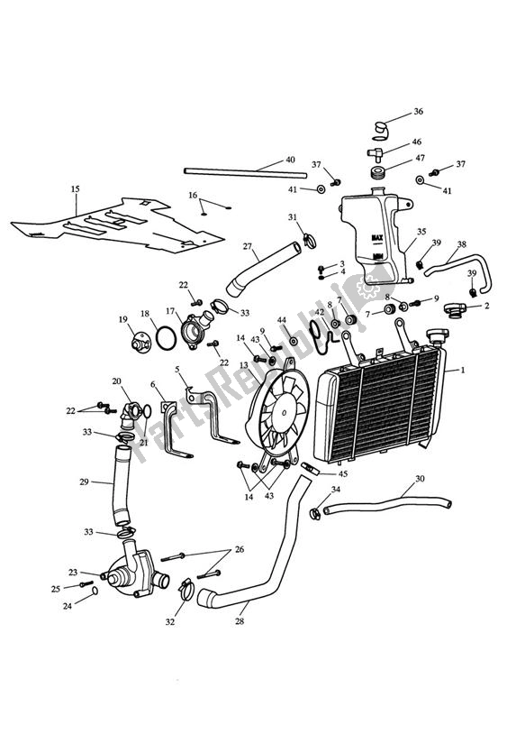 All parts for the Cooling System of the Triumph Sprint GT 1050 2011 - 2013