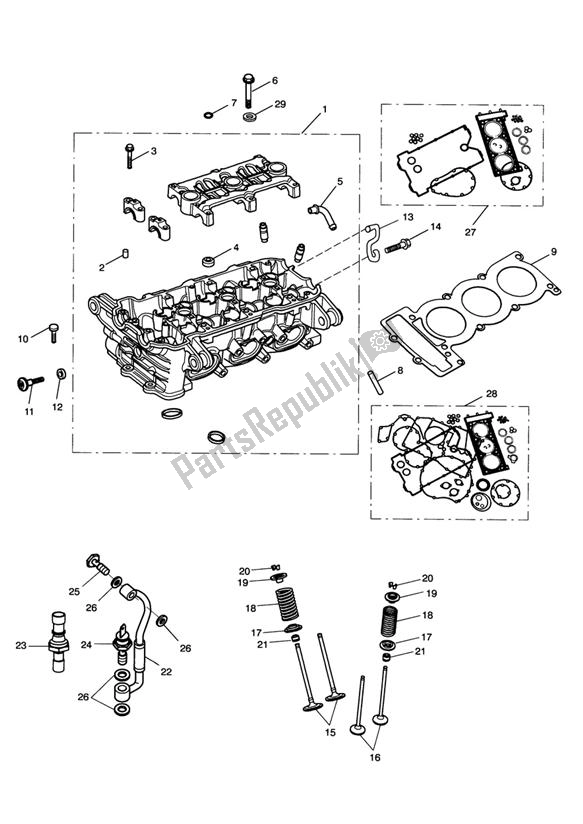 Todas las partes para Culata Y Válvulas de Triumph Sprint GT 1050 2011 - 2013