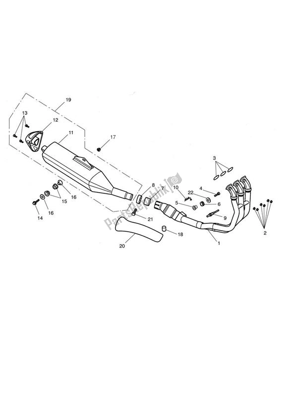 All parts for the Exhaust System of the Triumph Sprint GT 1050 2011 - 2013