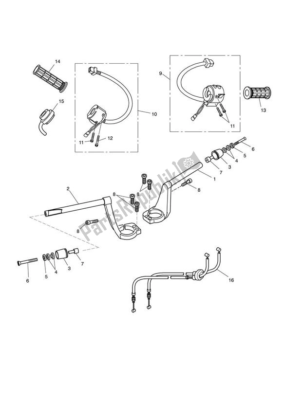 All parts for the Handlebars & Switches of the Triumph Sprint GT 1050 2011 - 2013