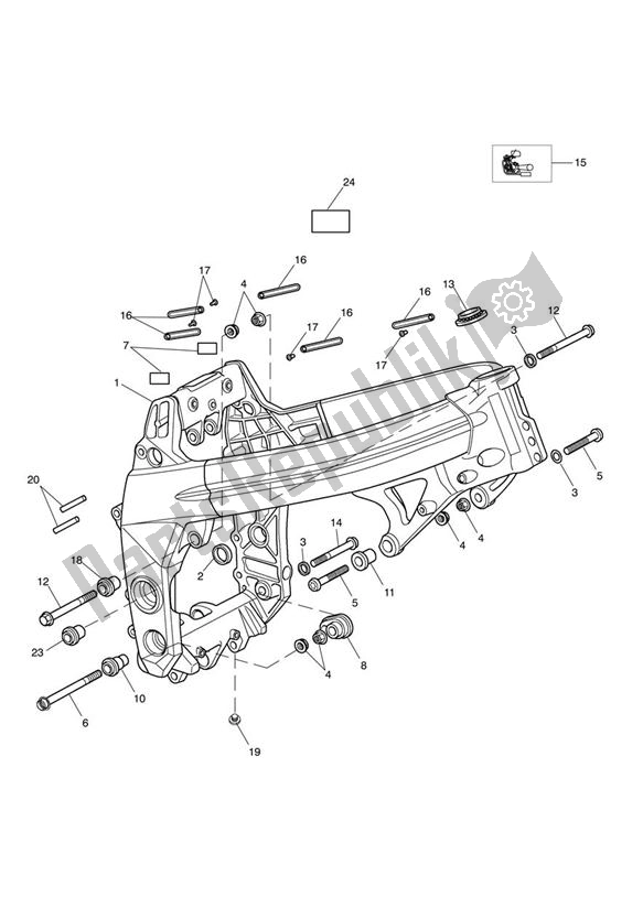 All parts for the Main Frame & Fittings of the Triumph Sprint GT 1050 2011 - 2013