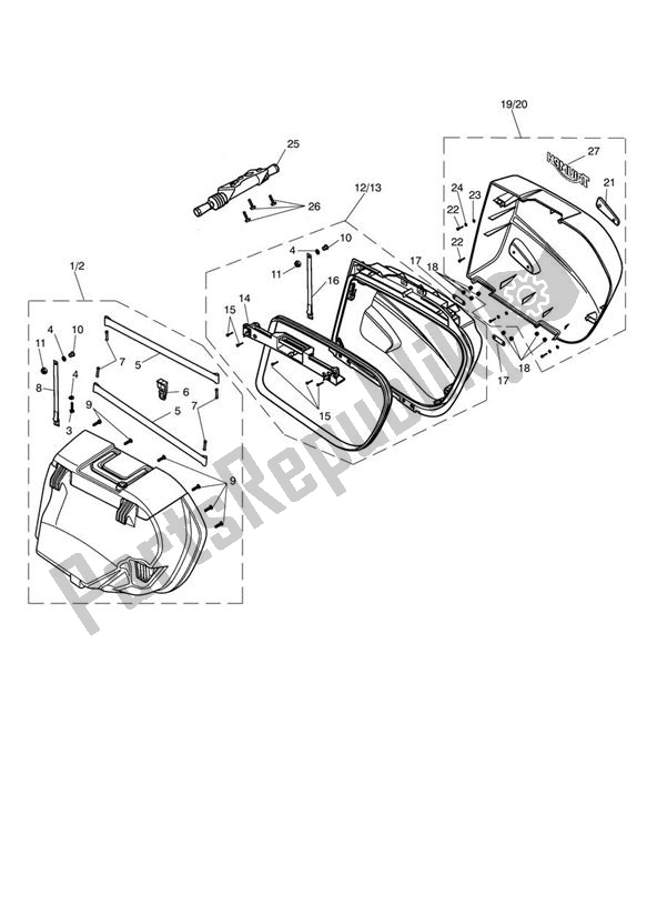 Alle onderdelen voor de Panniers van de Triumph Sprint GT 1050 2011 - 2013