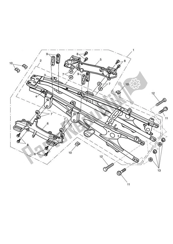 Todas las partes para Subchasis Trasero Y Accesorios de Triumph Sprint GT 1050 2011 - 2013