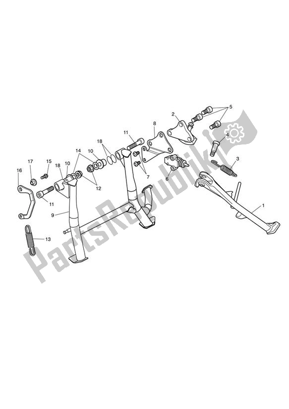 All parts for the Sidestand & Centrestand of the Triumph Sprint GT 1050 2011 - 2013