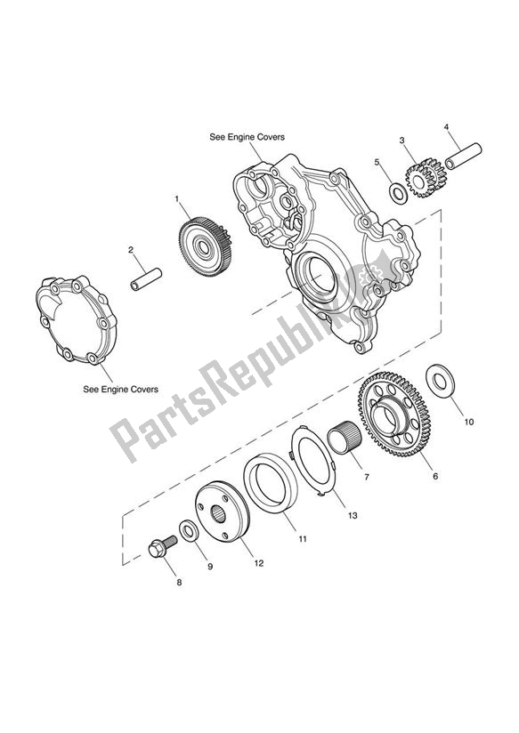 Todas las partes para Starter Drive Gears - Eng No 491324 > de Triumph Sprint GT 1050 2011 - 2013