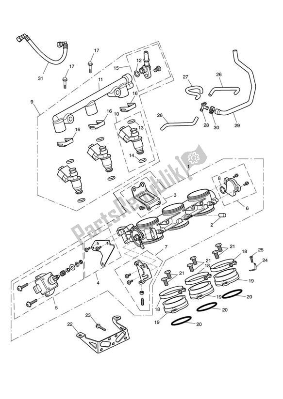 Todas las partes para Aceleradores, Inyectores Y Riel De Combustible de Triumph Sprint GT 1050 2011 - 2013