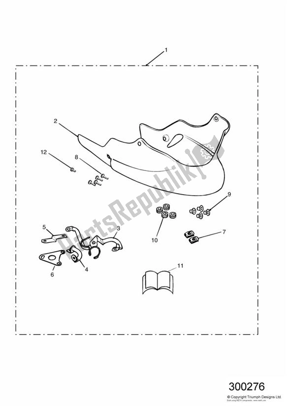 Alle onderdelen voor de Bellypan Kit 186151 > van de Triumph Sprint RS VIN: 139277 > 955 2002 - 2004