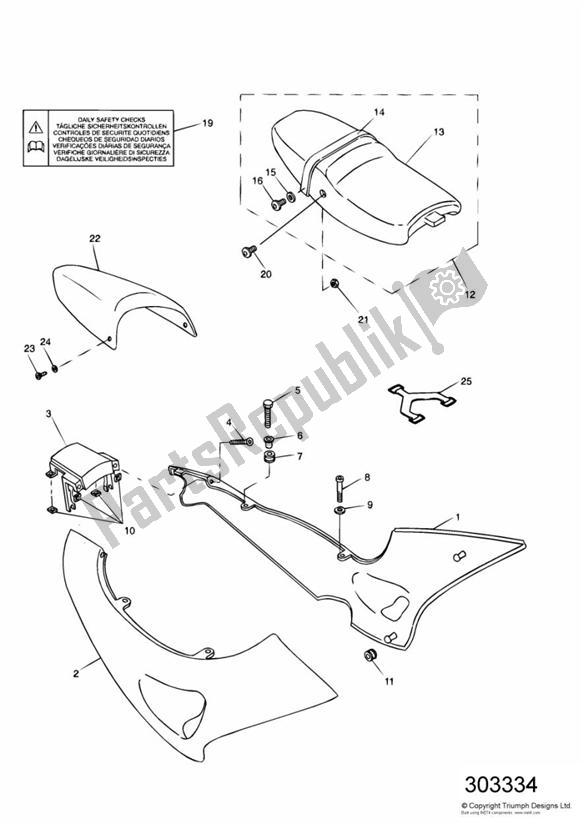 Todas las partes para Bodywork - Side Panels de Triumph Sprint RS VIN: 139277 > 955 2002 - 2004