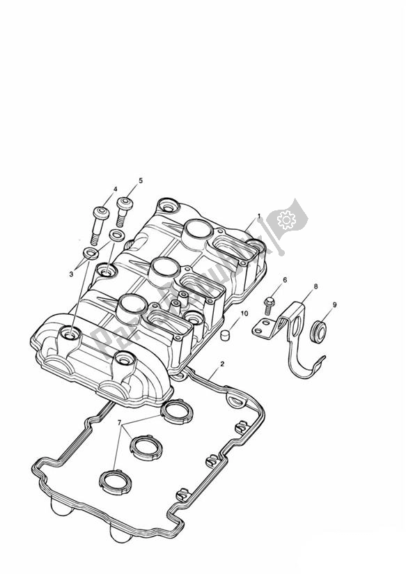 Alle onderdelen voor de Cam Deksel van de Triumph Sprint RS VIN: 139277 > 955 2002 - 2004