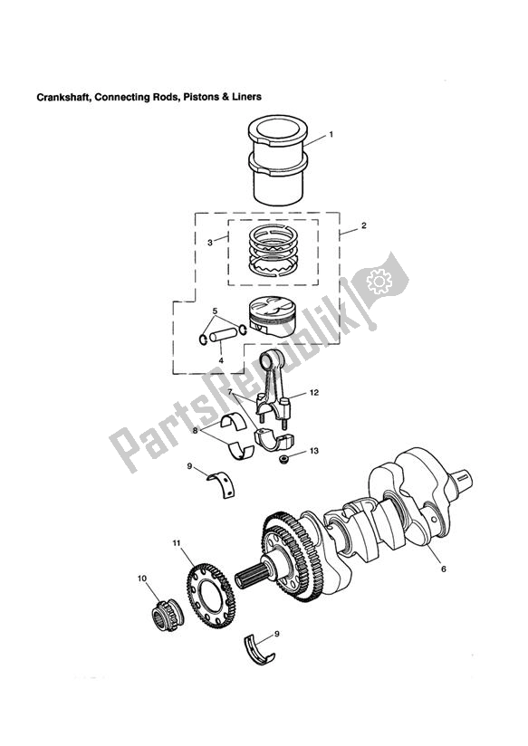 Tutte le parti per il Crankshaft/conn Rod/pistons And Liners del Triumph Sprint RS VIN: 139277 > 955 2002 - 2004