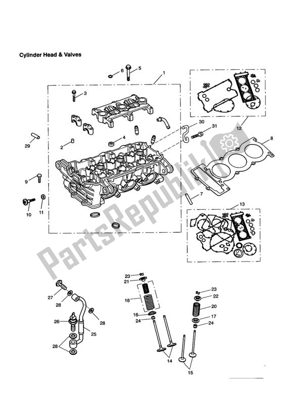 Todas las partes para Culata Y Válvulas de Triumph Sprint RS VIN: 139277 > 955 2002 - 2004