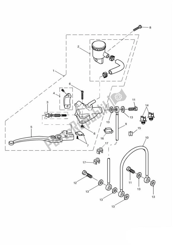 Todas las partes para Cilindro Maestro Del Freno Delantero de Triumph Sprint RS VIN: 139277 > 955 2002 - 2004