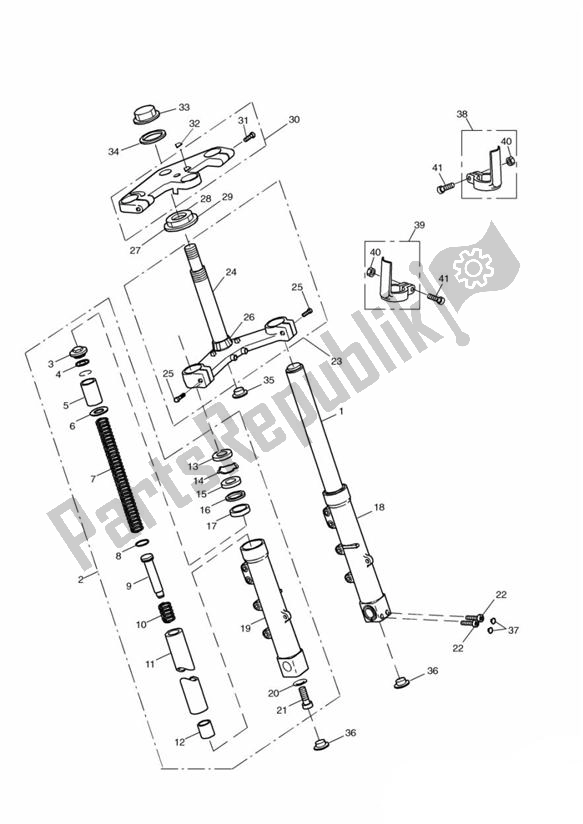 Tutte le parti per il Forcelle E Forcelle Anteriori del Triumph Sprint RS VIN: 139277 > 955 2002 - 2004