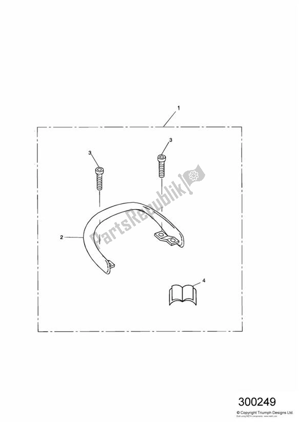 Tutte le parti per il Grab Rail Kit del Triumph Sprint RS VIN: 139277 > 955 2002 - 2004