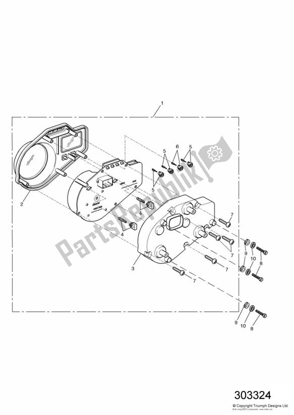 Alle onderdelen voor de Instrumenten van de Triumph Sprint RS VIN: 139277 > 955 2002 - 2004