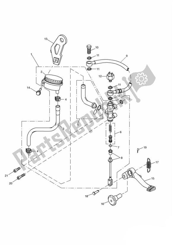 Todas las partes para Cilindro Maestro Del Freno Trasero de Triumph Sprint RS VIN: 139277 > 955 2002 - 2004