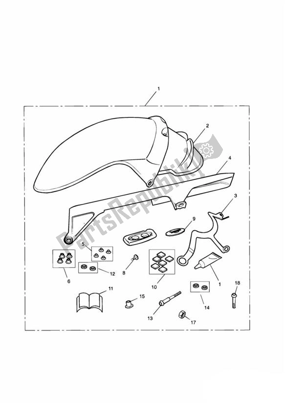 Alle onderdelen voor de Rear Hugger Kit - Double Sided Swingarm van de Triumph Sprint RS VIN: 139277 > 955 2002 - 2004