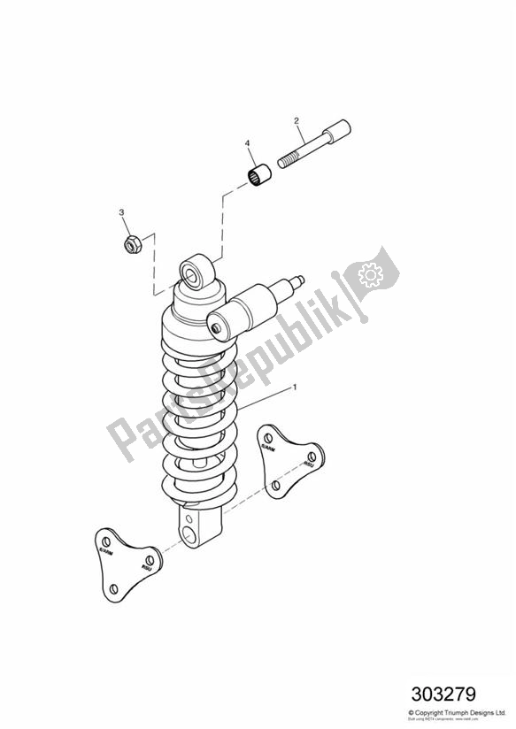 Todas las partes para Rear Suspension Unit Double Sided Swingarm > 161317 de Triumph Sprint RS VIN: 139277 > 955 2002 - 2004