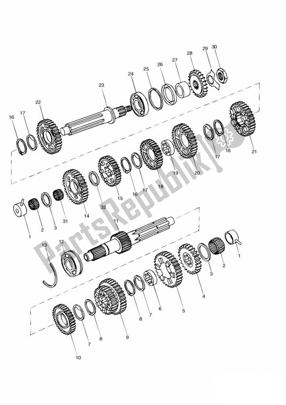 Todas las partes para Transmisión de Triumph Sprint RS VIN: 139277 > 955 2002 - 2004