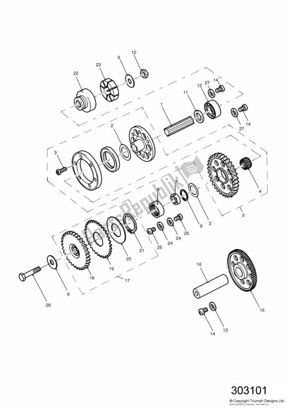Todas las partes para Alternator/ Starter Drive Gears de Triumph Sprint RS VIN: > 139276 955 2000 - 2001