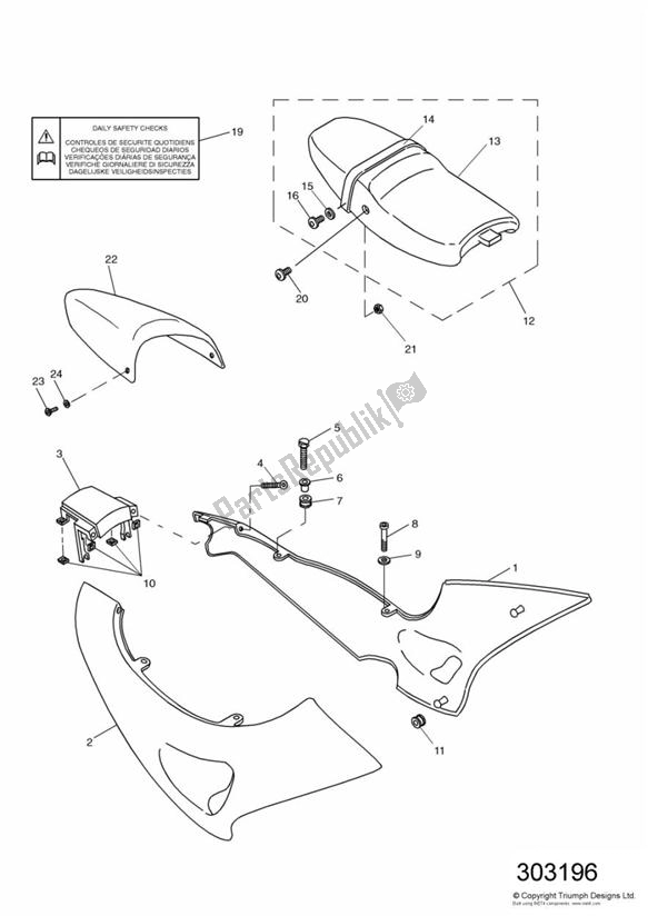 All parts for the Bodywork - Side Panels of the Triumph Sprint RS VIN: > 139276 955 2000 - 2001