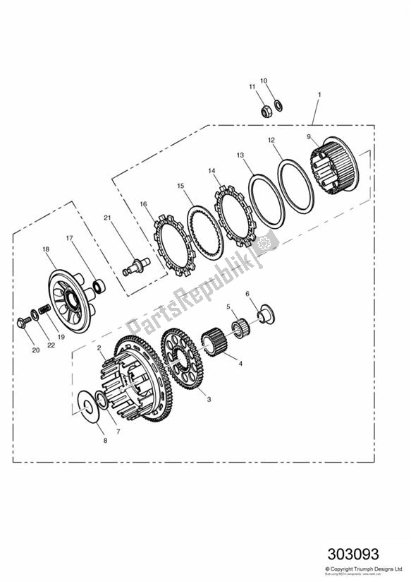 Todas las partes para Embrague de Triumph Sprint RS VIN: > 139276 955 2000 - 2001