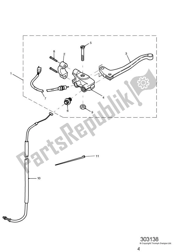 Todas las partes para Control Cables de Triumph Sprint RS VIN: > 139276 955 2000 - 2001