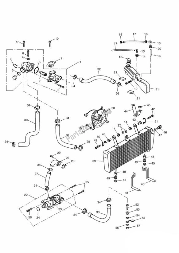 Todas las partes para Sistema De Refrigeración de Triumph Sprint RS VIN: > 139276 955 2000 - 2001