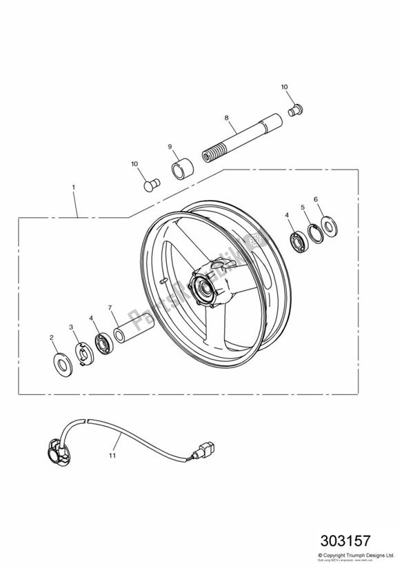 Toutes les pièces pour le Roue Avant du Triumph Sprint RS VIN: > 139276 955 2000 - 2001