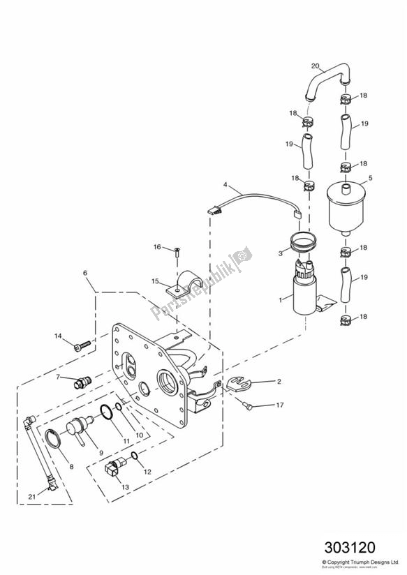 Todas las partes para Fuel Pump And Filters de Triumph Sprint RS VIN: > 139276 955 2000 - 2001