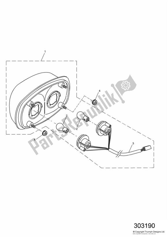 Tutte le parti per il Rear Lamps del Triumph Sprint RS VIN: > 139276 955 2000 - 2001