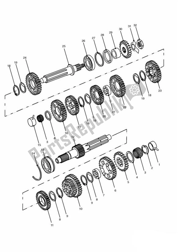 Todas las partes para Transmisión de Triumph Sprint RS VIN: > 139276 955 2000 - 2001