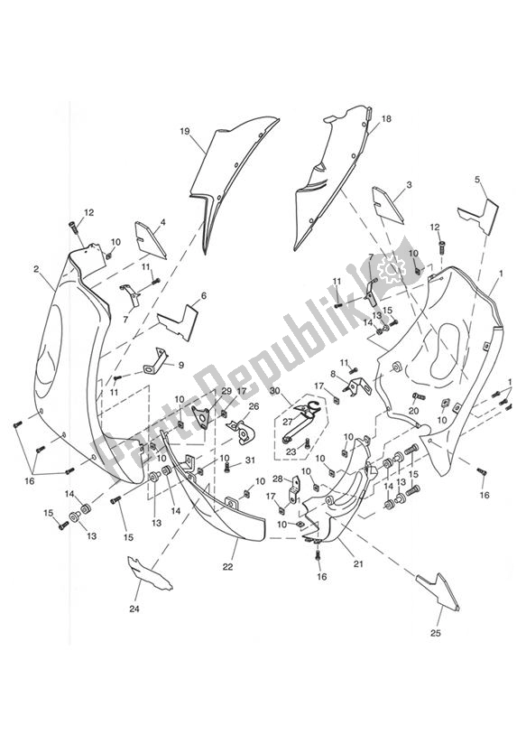 Todas las partes para Bodywork - Lower Fairings de Triumph Sprint ST VIN: 139277-208166 955 2002 - 2004