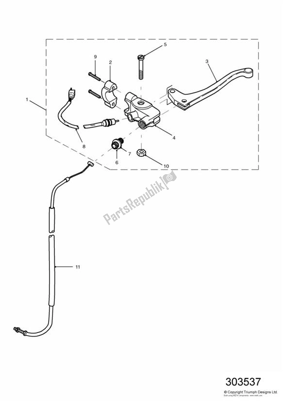 Todas las partes para Control Cables > 186150 de Triumph Sprint ST VIN: 139277-208166 955 2002 - 2004