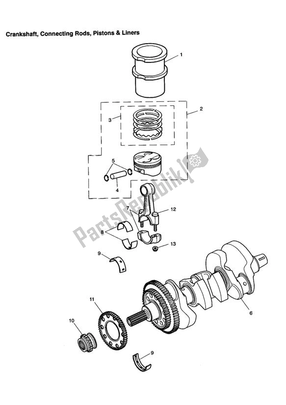 Todas las partes para Crankshaft/conn Rod/pistons And Liners de Triumph Sprint ST VIN: 139277-208166 955 2002 - 2004