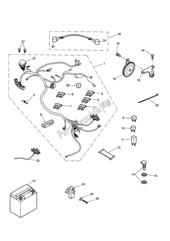 All parts for the Electrical Equipment of the Triumph Sprint ST VIN: 139277-208166 955 2002 - 2004