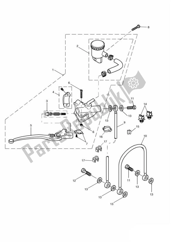 All parts for the Front Brake Master Cylinder of the Triumph Sprint ST VIN: 139277-208166 955 2002 - 2004