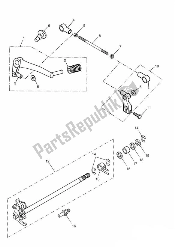 Todas las partes para Mecanismo De Cambio De Marcha de Triumph Sprint ST VIN: 139277-208166 955 2002 - 2004