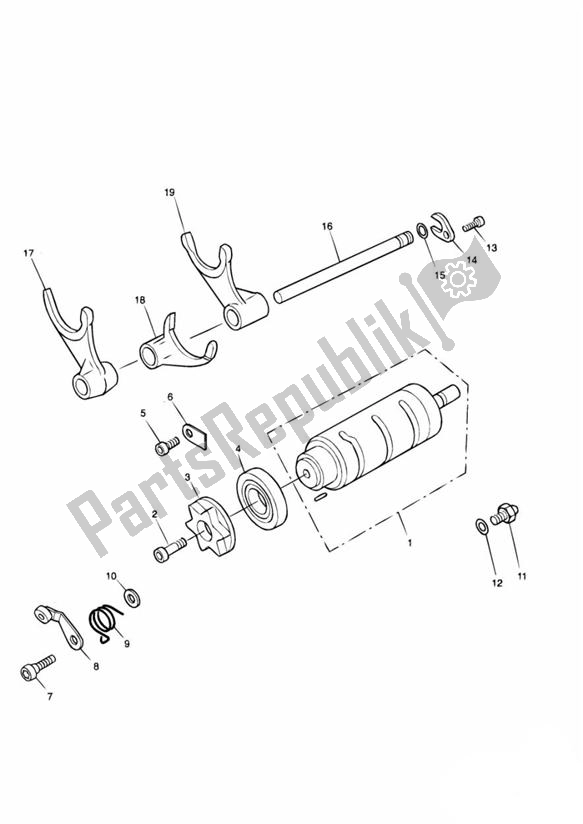 Todas las partes para Tambor Selector De Marchas de Triumph Sprint ST VIN: 139277-208166 955 2002 - 2004