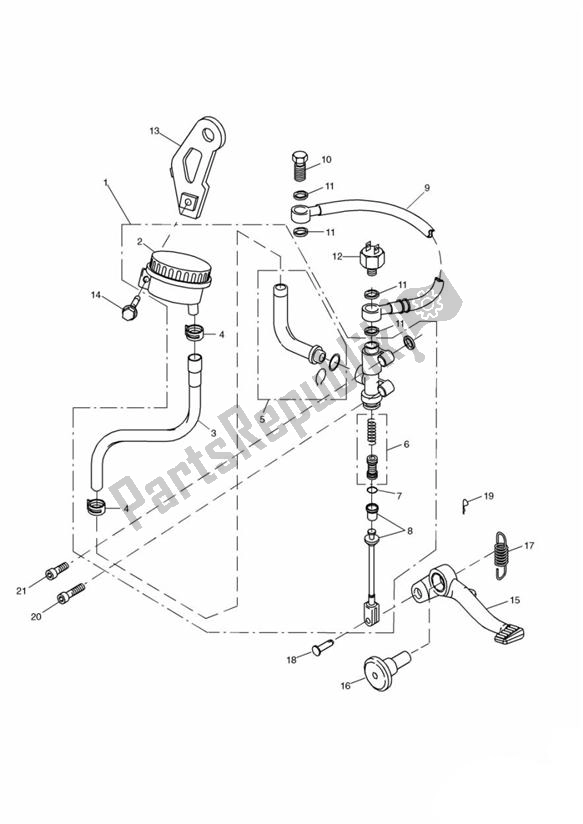 Todas las partes para Cilindro Maestro Del Freno Trasero de Triumph Sprint ST VIN: 139277-208166 955 2002 - 2004