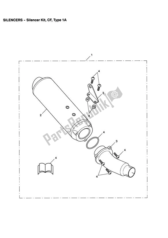 All parts for the Silencer Kit, Cf, Type 1a of the Triumph Sprint ST VIN: 139277-208166 955 2002 - 2004