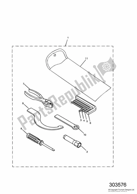 Todas las partes para Kit De Herramientas de Triumph Sprint ST VIN: 139277-208166 955 2002 - 2004