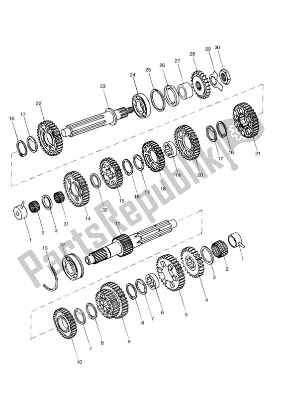 Todas las partes para Transmisión de Triumph Sprint ST VIN: 139277-208166 955 2002 - 2004