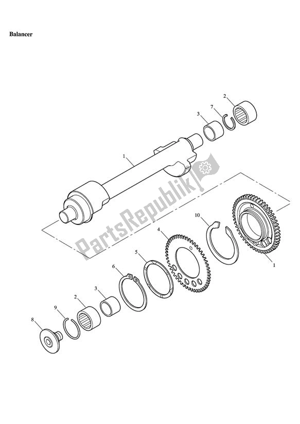 Alle onderdelen voor de Balancer van de Triumph Sprint ST VIN: 208167 > 1050 2005 - 2010