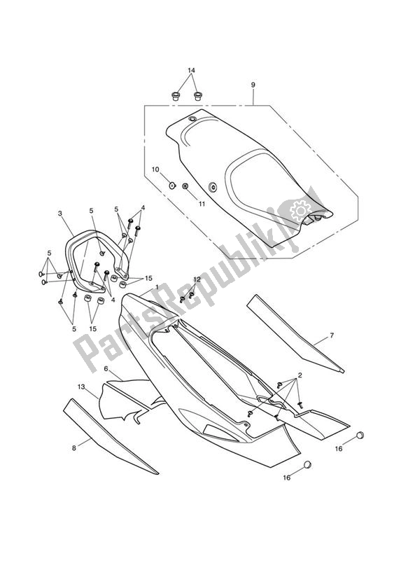 Todas as partes de Bodywork - Rear Panels do Triumph Sprint ST VIN: 208167 > 1050 2005 - 2010