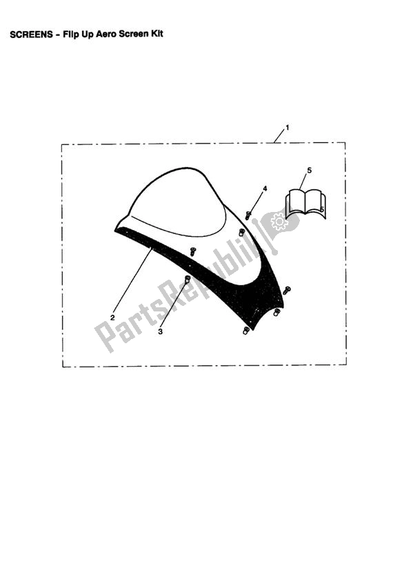All parts for the Flip Up Aero Screen Kit of the Triumph Sprint ST VIN: 208167 > 1050 2005 - 2010