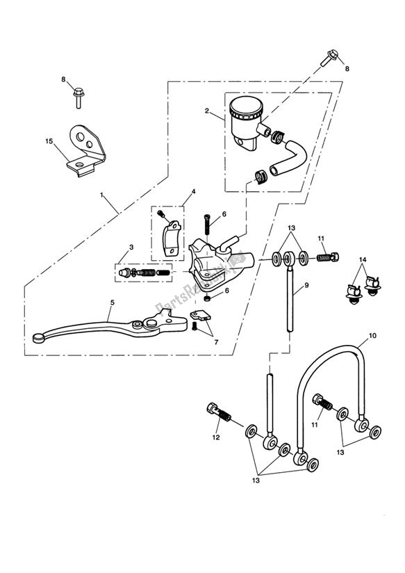 Alle onderdelen voor de Voorremhoofdcilinder & Slangen van de Triumph Sprint ST VIN: 208167 > 1050 2005 - 2010