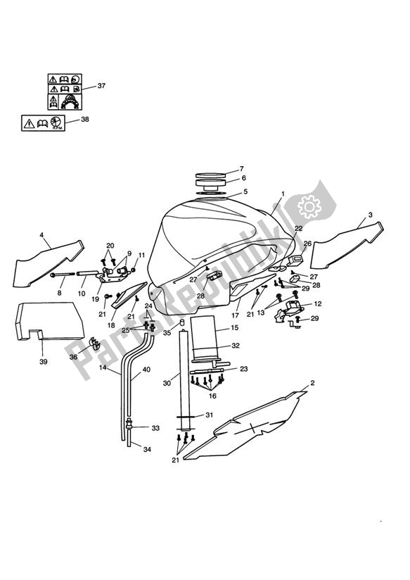 Todas las partes para Fuel Tank & Fittings de Triumph Sprint ST VIN: 208167 > 1050 2005 - 2010