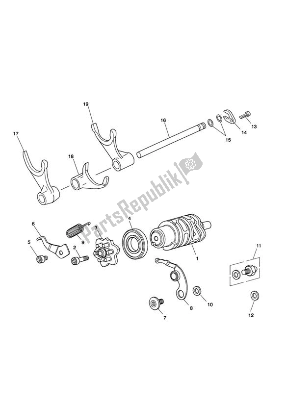 Todas las partes para Tambor Selector De Marchas - Eng No 340170> de Triumph Sprint ST VIN: 208167 > 1050 2005 - 2010